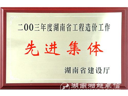 03年度湖南省工程造價工作先進(jìn)集體